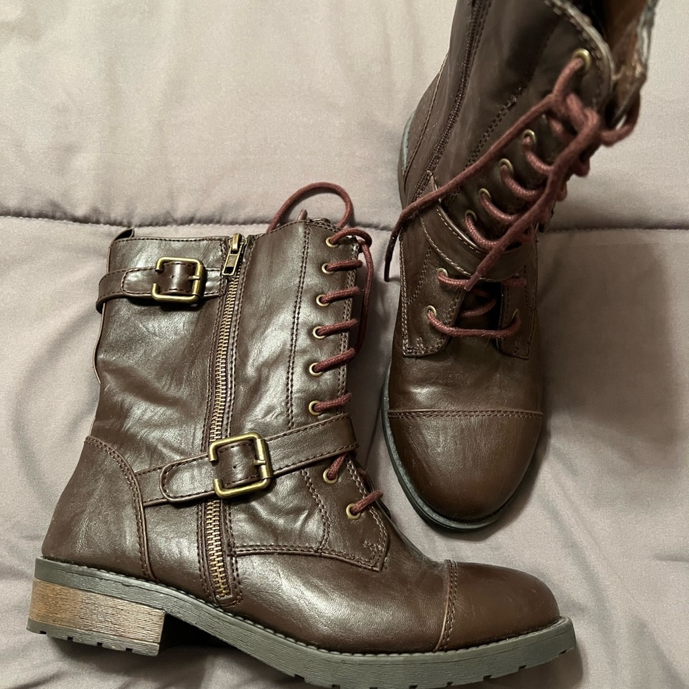 Brown Combat Boots
